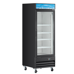 Merchandising Swing Glass Door Refrigerator | 21" Black
