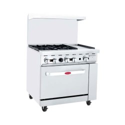36’’ Combination Gas Ranges - 4 Burners, Oven and Griddle (Gas Hot Plate)