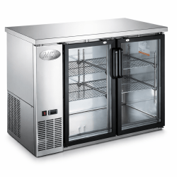 48" Back Bar Coolers Glass Doors Stainless Steel